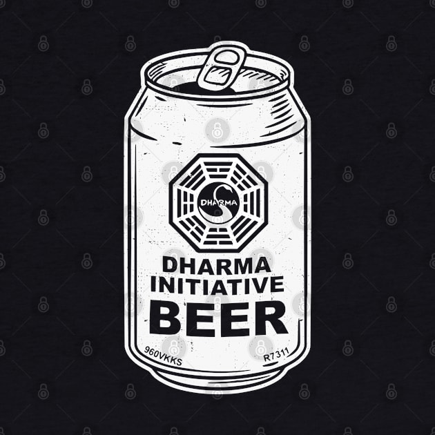 Dharma Initiative Beer - vintage Lost logo by BodinStreet